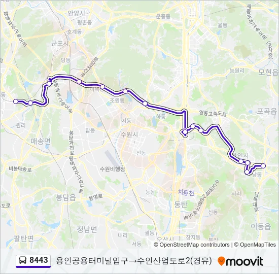 8443 Bus Line Map