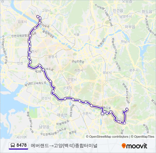 8478 버스 노선 지도