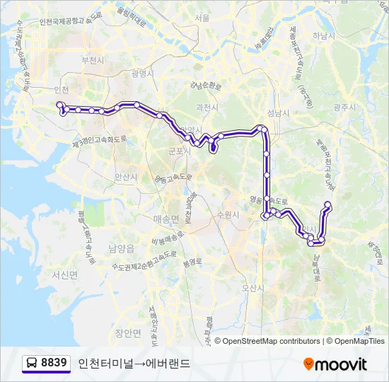 8839 Bus Line Map