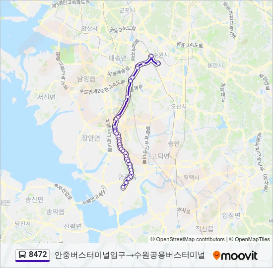 8472 버스 노선 지도