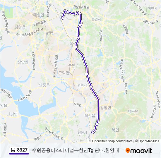 8327 bus Line Map