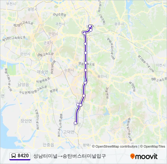 8420 버스 노선 지도