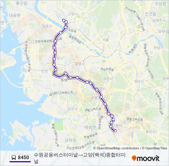 8450 버스 노선 지도