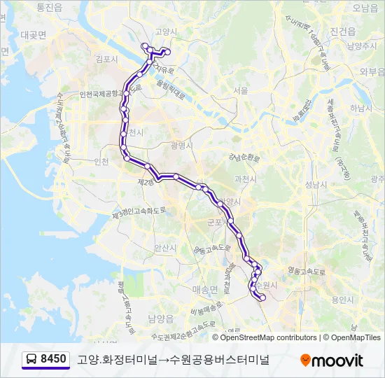 8450 버스 노선 지도