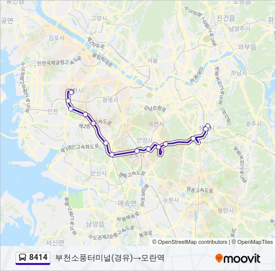 8414 버스 노선 지도