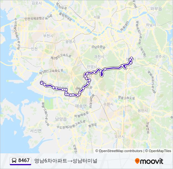 8467 bus Line Map