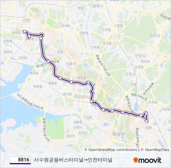 8816 bus Line Map