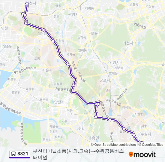 8821 Bus Line Map