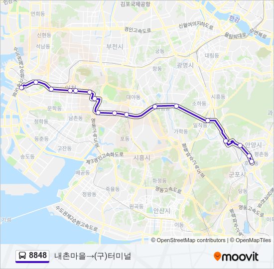 8848 버스 노선 지도