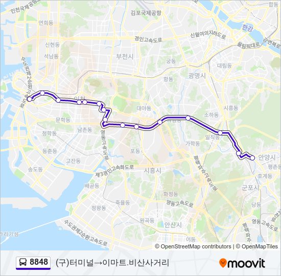 8848 bus Line Map