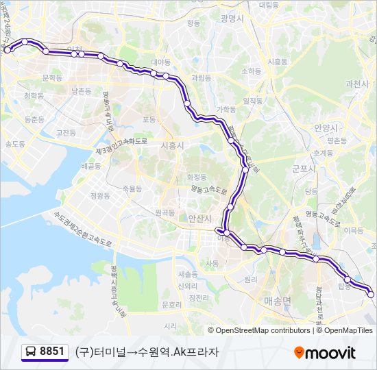 8851 버스 노선 지도