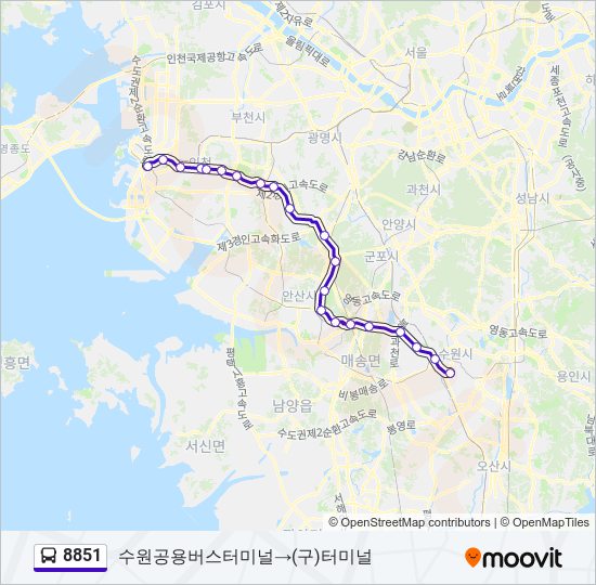 8851 bus Line Map