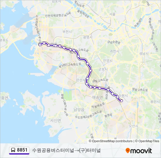 8851 Bus Line Map