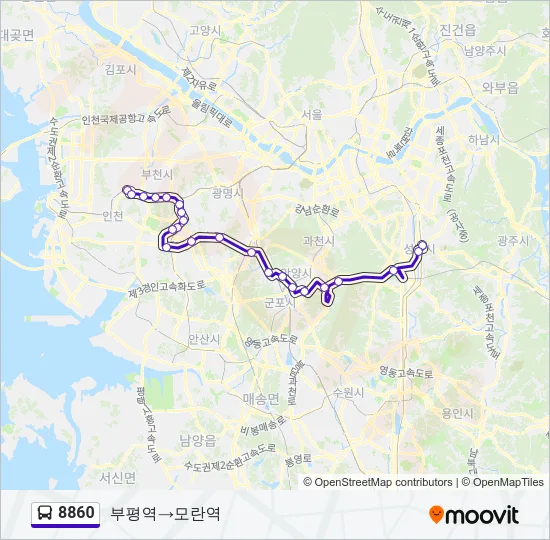 8860 Bus Line Map