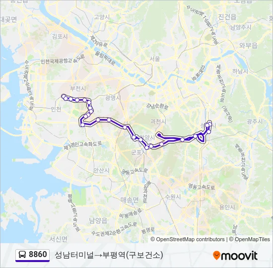 8860 Bus Line Map