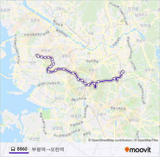 8860 bus Line Map