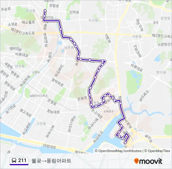 211 Bus Line Map