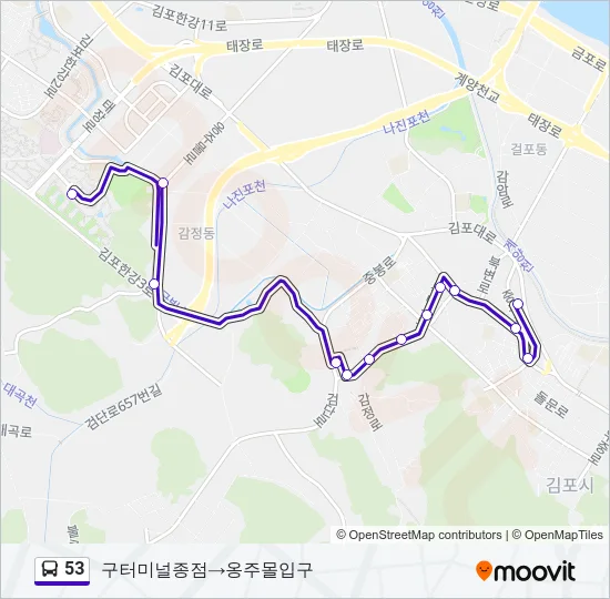 53 Bus Line Map