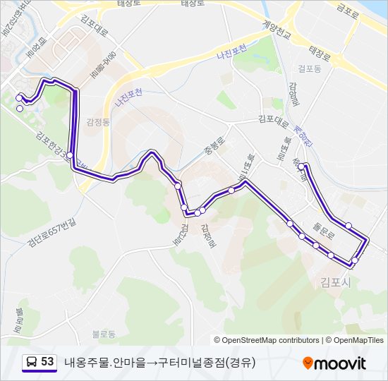 53 Bus Line Map
