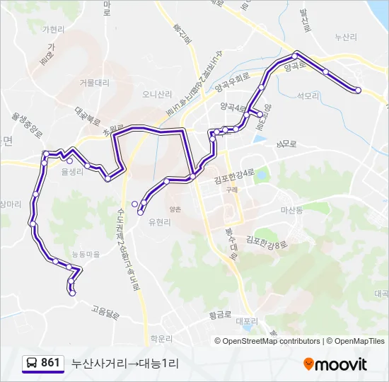 861 버스 노선 지도