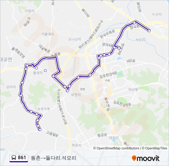 861 버스 노선 지도