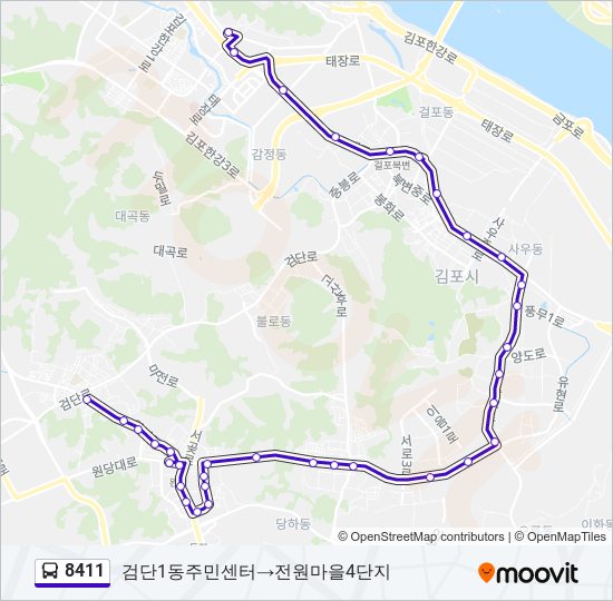 8411 bus Line Map
