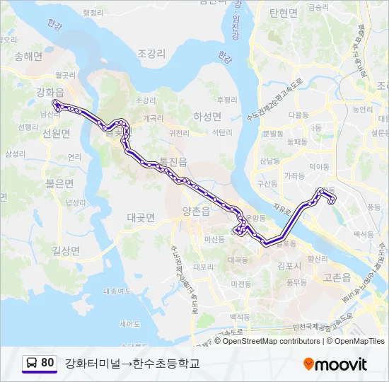 80 Bus Line Map