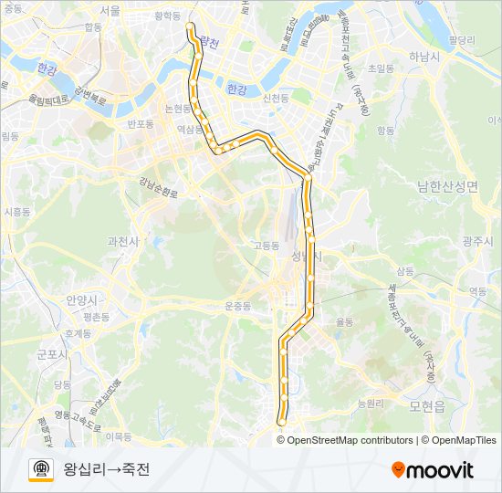 수인분당선 (SUIN-BUNDANG LINE) subway Line Map