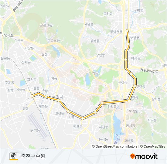 수인분당선 (SUIN-BUNDANG LINE) subway Line Map
