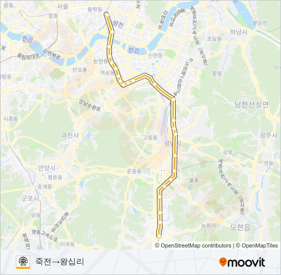수인분당선 (SUIN-BUNDANG LINE) 지하철 노선 지도