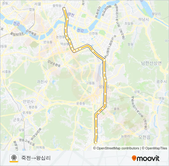 수인분당선 (SUIN-BUNDANG LINE) 지하철 노선 지도