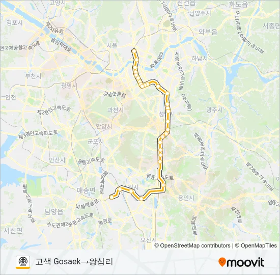 수인분당선 (SUIN-BUNDANG LINE) 지하철 노선 지도