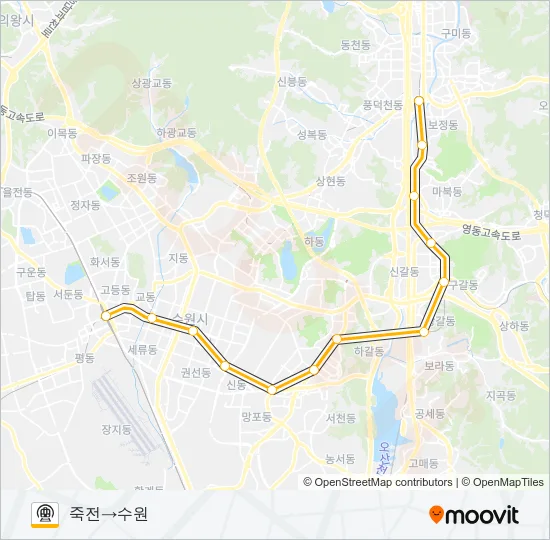 수인분당선 (SUIN-BUNDANG LINE) 지하철 노선 지도