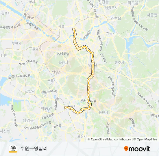 수인분당선 (SUIN-BUNDANG LINE) 지하철 노선 지도