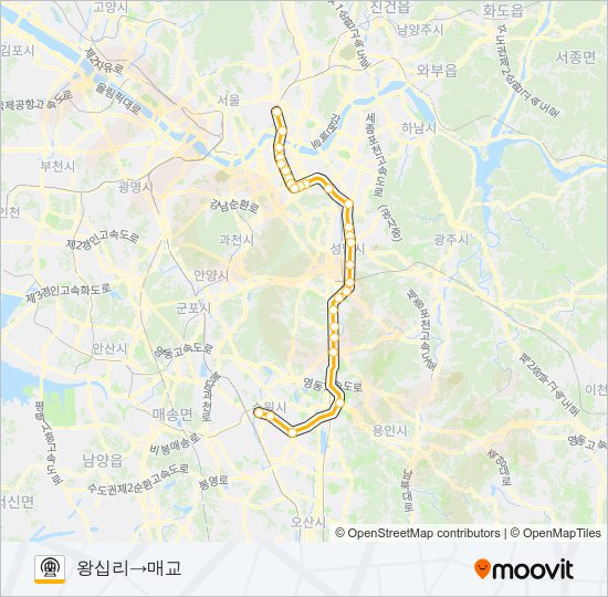 수인분당선 (SUIN-BUNDANG LINE) 지하철 노선 지도