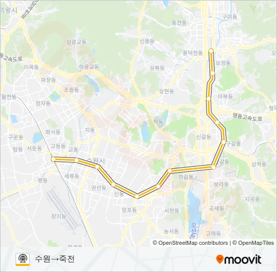 수인분당선 (SUIN-BUNDANG LINE) 지하철 노선 지도