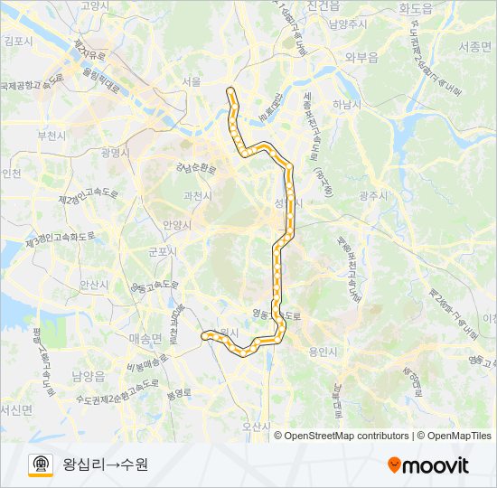 수인분당선 (SUIN-BUNDANG LINE) 지하철 노선 지도