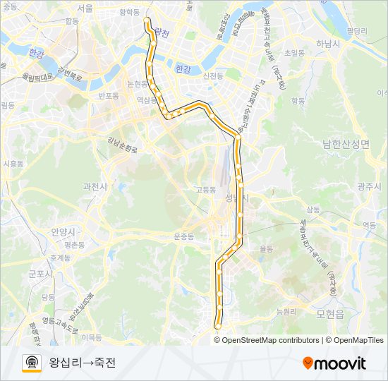 수인분당선 (SUIN-BUNDANG LINE) 지하철 노선 지도