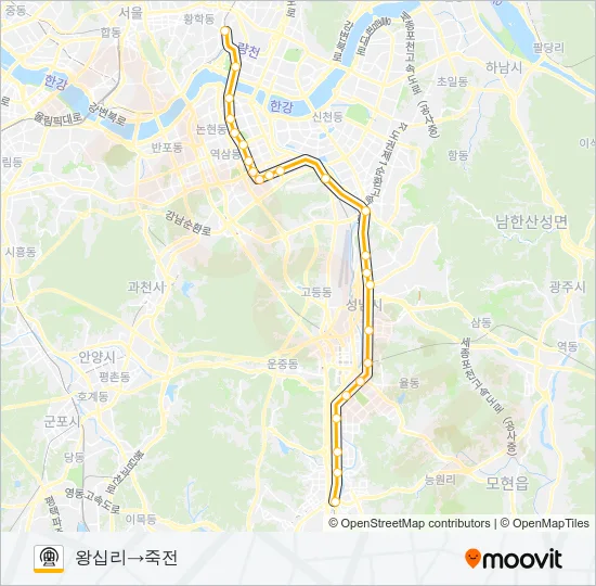 수인분당선 (SUIN-BUNDANG LINE) 지하철 노선 지도