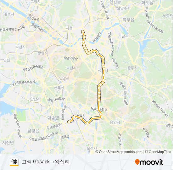 수인분당선 (SUIN-BUNDANG LINE) 지하철 노선 지도