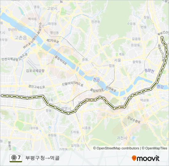 7 지하철 노선 지도