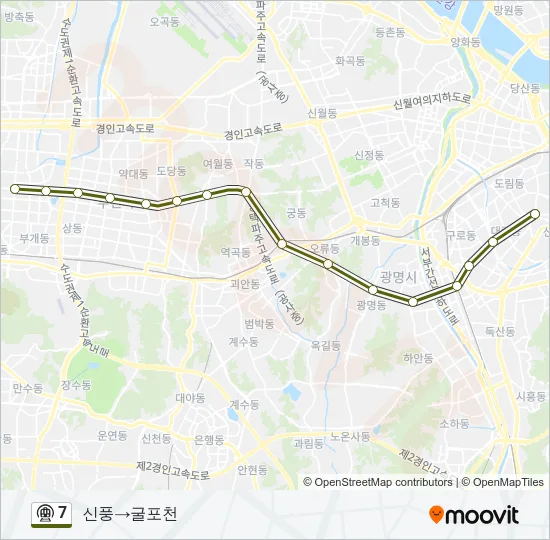 7 지하철 노선 지도