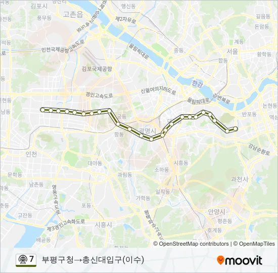 7 지하철 노선 지도
