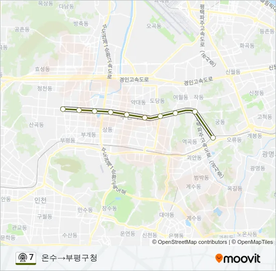 7 지하철 노선 지도