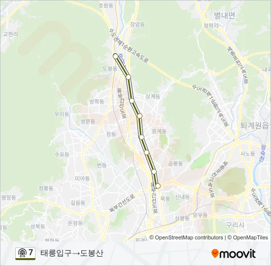 7 지하철 노선 지도