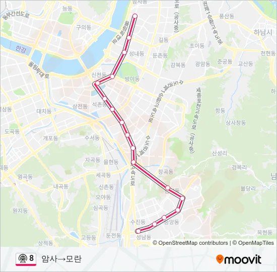 8 지하철 노선 지도