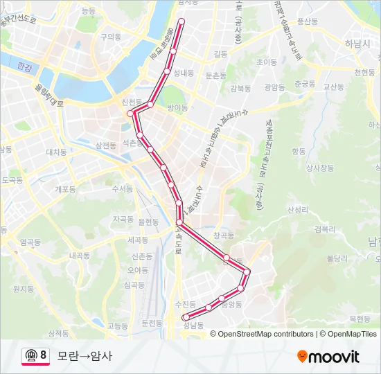 8 지하철 노선 지도