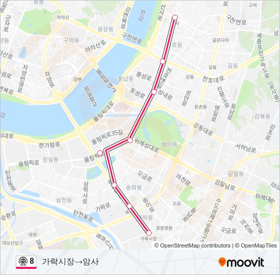 8 지하철 노선 지도