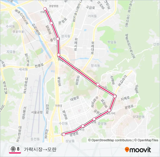 8 지하철 노선 지도