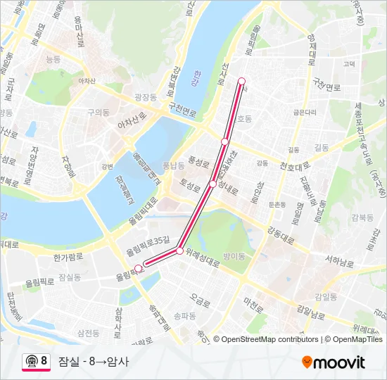 8 지하철 노선 지도